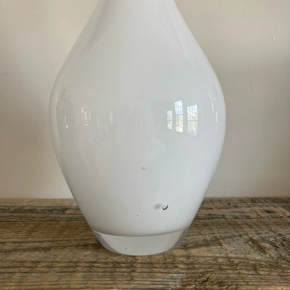 Ikea white Modernist Johanna Jelinik Salong  glass vase